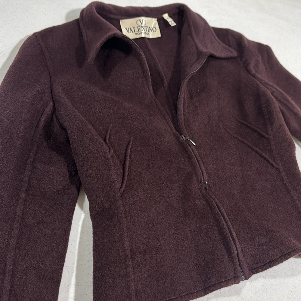 Valentino Brown Blazer Jacket Women’s Size 8 Full Zip Closure with Collar - Picture 11 of 11